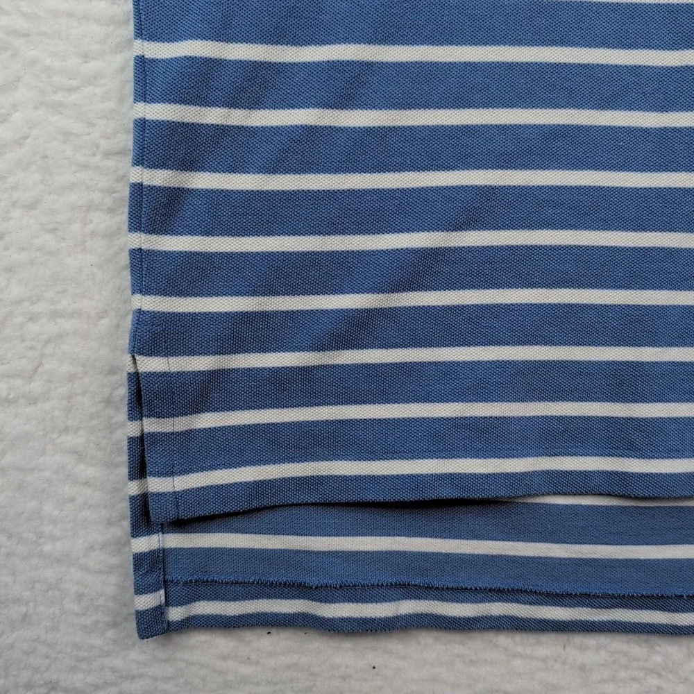Polo‎ Ralph Lauren Polo Shirt Men's XL Blue White Striped VTG Short Sleeve